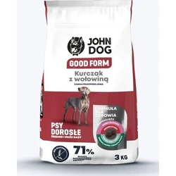John Dog Good Form 3kg Dry Food for Adult Medium & Large Breed Dogs with Chicken and Beef