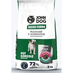 John Dog Good Form 3kg Dry Food for Adult Small Breed Dogs with Chicken and Beef