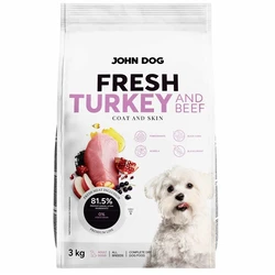 John Dog 3kg Grain-Free Dry Dog Food with Turkey and Beef