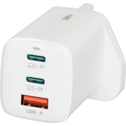 iBox Φορτιστής Χωρίς Καλώδιο GaN 65W με 1xUSB-A & 2xUSB-C Λευκό (C-65 UK)