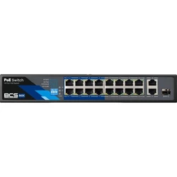 BCS BCS-B-SP1602G-1SFP L2 PoE Switch with 16 x 1Gbps Ethernet Ports and 1 SFP