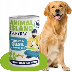 Animal Island Wet Dog Food Can with Turkey, Grain-Free & Gluten-Free, 400 g