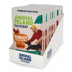 Animal Island Υγρή Τροφή Σκύλων με Γαλοπούλα 10x150gr