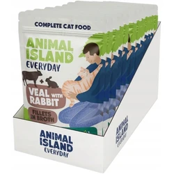Animal Island Wet Cat Food Pouches with Rabbit and Veal 12 x 85 g