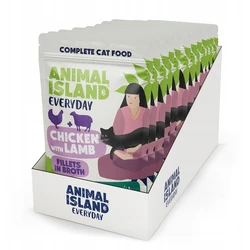 Animal Island Wet Cat Food Sachets with Chicken and Lamb 12x85 g