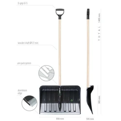 Prosperplast Snow Shovel with 55 cm Blade and Plastic Handle