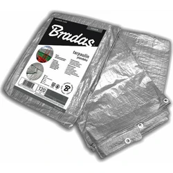 Bradas Αδιάβροχος Μουσαμάς 120gr/m² 4x5μ. Ελαφρού Τύπου Ασημί PL1204/5
