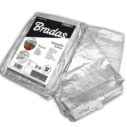 Bradas Αδιάβροχος Μουσαμάς 120gr/m² 3x4μ Ασημί PL1203/4