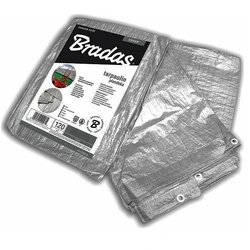 Bradas Αδιάβροχος Μουσαμάς 120gr/m² 2x3μ. Ελαφρού Τύπου Ασημί PL1202-3