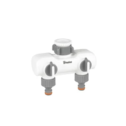 Bradas WHITE LINE 2-way Garden Hose Splitter G1"-3/4" with Valves (White)