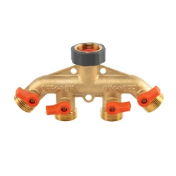 Bradas BR-S3034 Brass Soft 4-Way Distributor G3/4" x G3/4" with Brass Valves