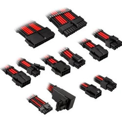 Kolink Core Pro Braided Cable Extension Kit 12V - 2x6 Type 2 - Jet Black/Racing Red