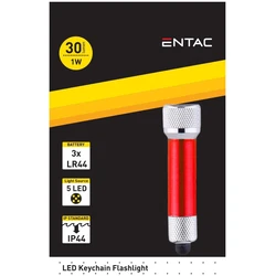 Φακός Entac 5LED με Κλειδί - Κόκκινος
