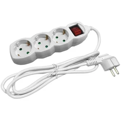 Entac Πολύπριζο 3 Θέσεων με Διακόπτη 3x1.5mm² 1.5m