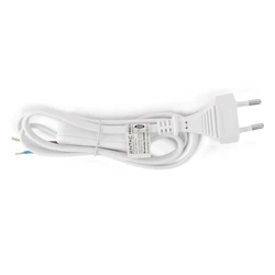 Entac Rewireable Cable 2G0.75 with ON/OFF Switch, White, 1 m
