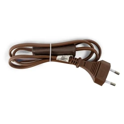 Entac επανασυνδεόμενο καλώδιο 2G0.75 με διακόπτη ON/OFF, καφέ, μήκος 1 m