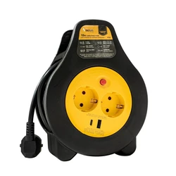 Technik Professional Στροφείο Καλωδίου 2 Θέσεων 1 x USB A 1 x USB C 10 m 1.5 mm2 16A
