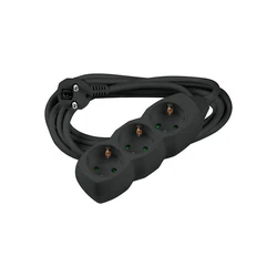 Technik Power Strip 3 Outlets with Copper Cable 1.5 mm2 16A Black 3m