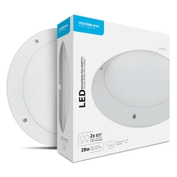 Modee LED Round Bulkhead Wall Light 2xE27 IP65 White