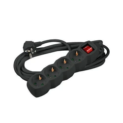 Technik Πολύπριζο 4 Θέσεων με Διακόπτη 1,5 m Μαύρο (Modee Lighting)