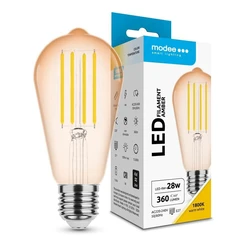 Modee Lighting Λάμπα Filament LED Amber ST58 4W E27 320 1800K 360 lumen