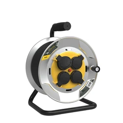 Technik Extension Reel 4 Sockets 1.5mm2 IP44 16A Steel 25m