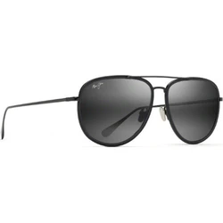 Maui Jim Fair Winds Men's Sunglasses Black Metal/Titanium Frame Black/Grey Polarized Lens 54-14-145 (Model 554-02)