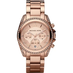Michael Kors Blair Γυναικείο Ρολόι 39mm Χρονογράφος Μπαταρίας με Ροζ Χρυσό Μεταλλικό Μπρασελέ MK5263