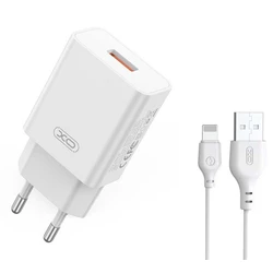 XO Φορτιστής Γρήγορης Φόρτισης με Lightning Καλώδιο L127 USB-A QC18W