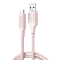 XO Καλώδιο USB σε Micro USB Μινιμαλιστικό Ροζ NB265