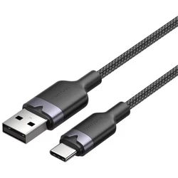 USB Cable VENTION USB 2.0 A Male to C Male 3A Cable 1m Black Aluminum Alloy Type CTNBF