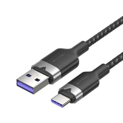 USB Cable Vention USB 2.0 A Male to C Male 6A Cable 1M Black Aluminum Alloy Type CTOBF