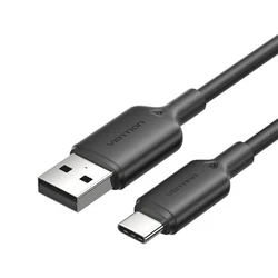 USB Cables VENTION USB 2.0 A Male to C Male 3A Cable 1m Black PVC Type CTQBF