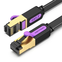 Network Cable Vention Flat Cat.7 Patch Cable 10M Black