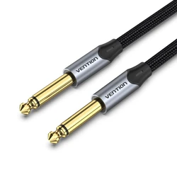 VENTION Καλώδιο Ήχου Cotton Braided 6.5mm 2m Γκρι Aluminum Alloy Type BASHH