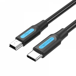 USB Cable Vention USB 2.0 C Male to Mini B Male 2A Cable 0.5m Black
