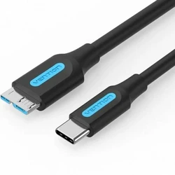 USB Cable VENTION USB 3.0 C Male to Micro-B Male 2A Cable 1M Black