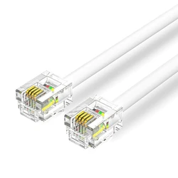 Telephone Cable VENTION Flat 4-Core RJ11 6P4C 20 m White