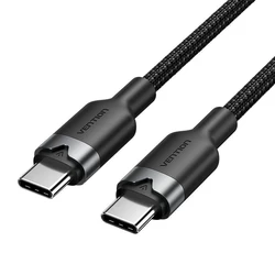 USB C Cable VENTION USB 2.0 Type C Male to Type C Male 3A Cable 1M Black PVC Type TRCBF