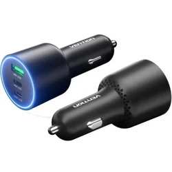 Vention Φορτιστής Αυτοκινήτου Three Port USB C C A 100W 30W 18W FFQB0 Black