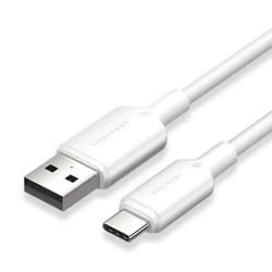 USB Cable VENTION USB 2.0 A Male to C Male 3A Cable 1.5M White Flexible PVC Type CWAWG