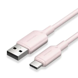 VENTION USB 2 0 A Male to C Male 3A Cable 1M Pink Flexible PVC Type CWAPF VENCWAPF