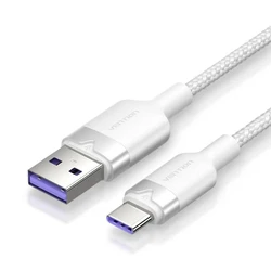 USB Cable Vention USB 2.0 A Male to C Male 6A 2m White Flexible PVC