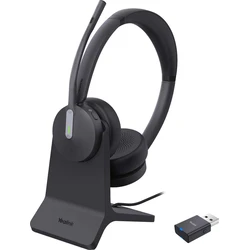 Ακουστικά Yealink WH64 Hybrid Dual με βάση φόρτισης