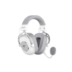 Havit H2002YG Over Ear Gaming Headset με σύνδεση 3.5mm & Bluetooth Λευκό/Γκρι
