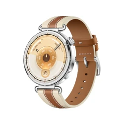 Huawei Watch GT 6 Stainless Steel 41mm Αδιάβροχο με Παλμογράφο (Καφέ Υφασμάτινο Λουράκι)