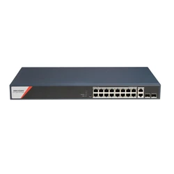 Hikvision DS-3E1520HP-SI-16P2T2F Managed L2 PoE Switch, 16 x Gigabit PoE RJ-45, 2 x SFP, 230W PoE Budget, Rackmount