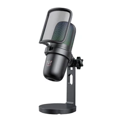 Onikuma M-730 RGB Δυναμικό Επιτραπέζιο Μικρόφωνο USB Type-C (Μαύρο)