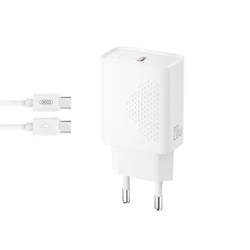 XO Φορτιστής USB C 20W με Αποσπώμενο Καλώδιο Type C Λευκό