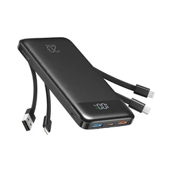 Charmast W2065 Power Bank 20000mAh 20W με 2 Θύρες USB-A και Θύρα USB-C Quick Charge Μαύρο